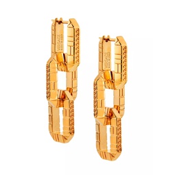Goldtone Greca Chain Earrings