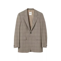 Wool Checked Suit Jacket