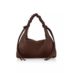 Medium Drawstring Leather Shoulder Bag