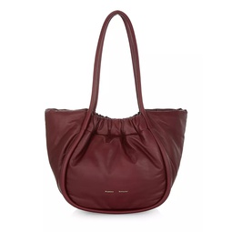 Large Puffy Leather Tote Bag