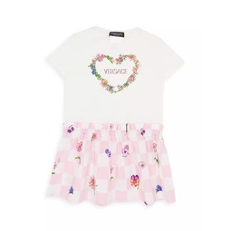 Little Girls & Girls Heart Logo T-Shirt Dress
