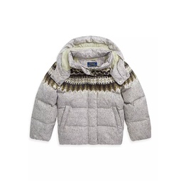 Little Girls Carly Printed Down Puffer Jacket