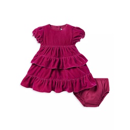 Baby Girls Tiered Velvet Dress