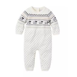 Baby Girls Fair Isle Combed Cotton Coverall