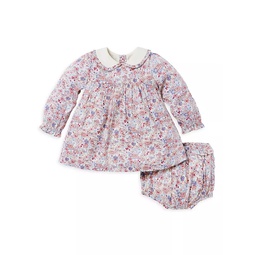 Baby Girls Floral Dress & Bloomers Set
