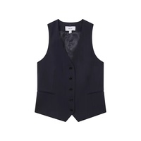 Willow Pinstriped Wool-Blend Vest