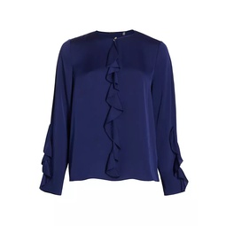 The Chase Silk-Blend Ruffle-Trimmed Blouse