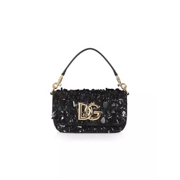 Sequin & Leather Evening Bag