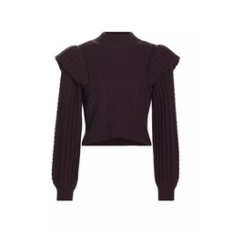 Kate Cable-Knit Wool-Blend Crop Sweater