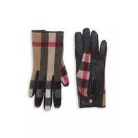 Check Wool & Leather Gloves