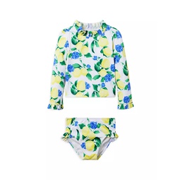 Little Girls & Girls Lemon Rashguard Swimsuit