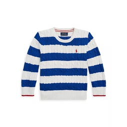 Little Boys & Boys Cable-Knit Crewneck Sweater