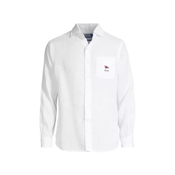 Nautical Linen Long-Sleeve Sport Shirt