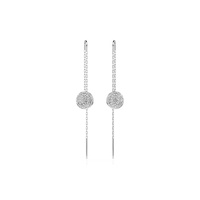 Meteora Rhodium-Plated & Swarovski Crystal Threader Earrings