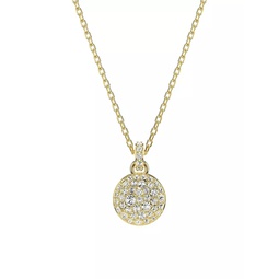 Meteora Goldtone & Crystal Layered Pendant Necklace