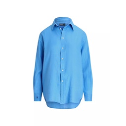 Oversized Linen Button-Front Shirt