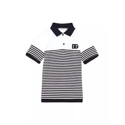Little Boys & Boys Striped Logo Polo Shirt