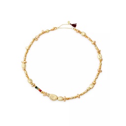 Shashi Astro 14K Gold-Plated, Cubic Zirconia & Semi-Precious Gemstone Bead Necklace