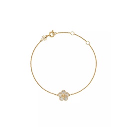 18K Gold-Plated & Mother Of Pearl Kira Flower Bracelet