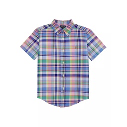 Little Boys & Boys Plaid Oxford Short-Sleeve Shirt