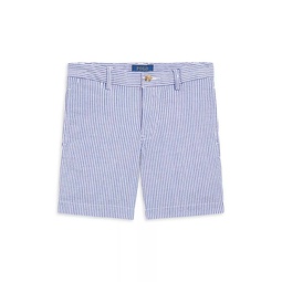 Little Boys & Boys Seersucker Flat-Front Shorts