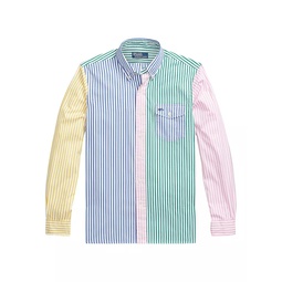 Striped Poplin Cotton Button-Down Shirt