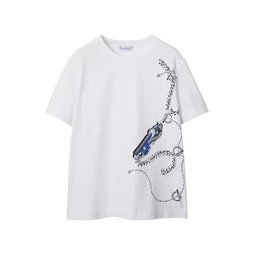Chain-Print Cotton T-shirt