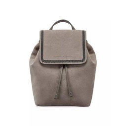 Suede Backpack with Precious Contour