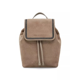Suede Backpack with Precious Contour