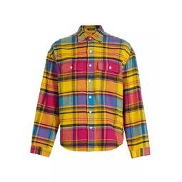 Plaid Cotton Long-Sleeve Shirt