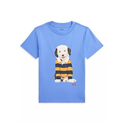 Little Boys & Boys Striped Rugby Dog Graphic T-Shirt