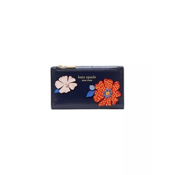 Dottie Bloom Flower Applique Leather Bifold Wallet