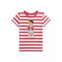Little Girls & Girls Parisian Bear Crewneck T-Shirt