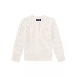 Girls Cable-Knit Cotton Cardigan
