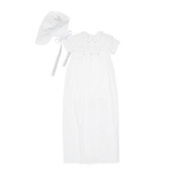 Baby Girls 3-Piece Convertible Christening Gown, Romper & Bonnet
