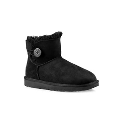 Mini Bailey Button Sheepskin-Lined Suede Ankle Boots