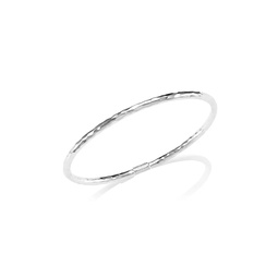 Classic Hammered Sterling Silver Skinny #3 Bangle