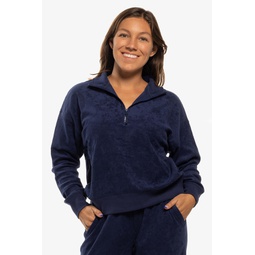 Callie Terry Cloth 1/4 Zip Pullover Sweatshirt