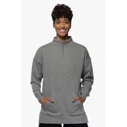 Maisy 1/4 Zip Fleece Pullover Side Slit Sweatshirt
