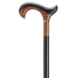HAND CARVED STYRATED DERBY Walking Cane, WALNUT FINISH 36