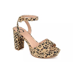 Journee Collection Womens Nairri Platform Sandal - Leopard