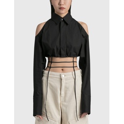 Cropped Shirt With Shoulder Cut-Outs
