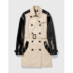 BURBERRY TRENCH COAT WITH PATENT SLEEVES