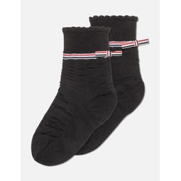30 Denier Ankle Length Socks in Polyester With RWB Stripe
