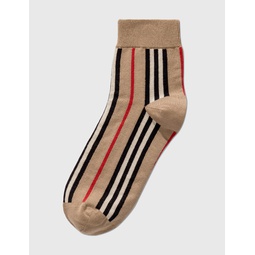 Icon Stripe Intarsia Cotton Blend Ankle Socks