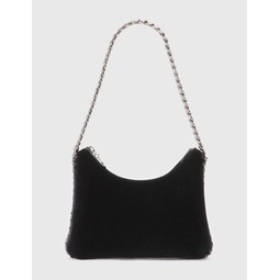 Falabella Mini Velvet and Crystal Chain Shoulder Bag