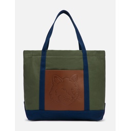 Fox Head Leather Pocket Classic Tote Bag