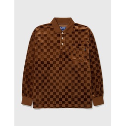 Checkerboard Velour Polo Shirt