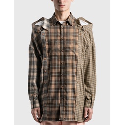 Contrast Check Cotton Flannel Reconstructed Shirt