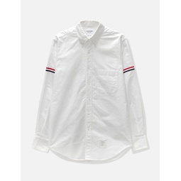 White Oxford Striped Grosgrain Armband Classic Shirt
